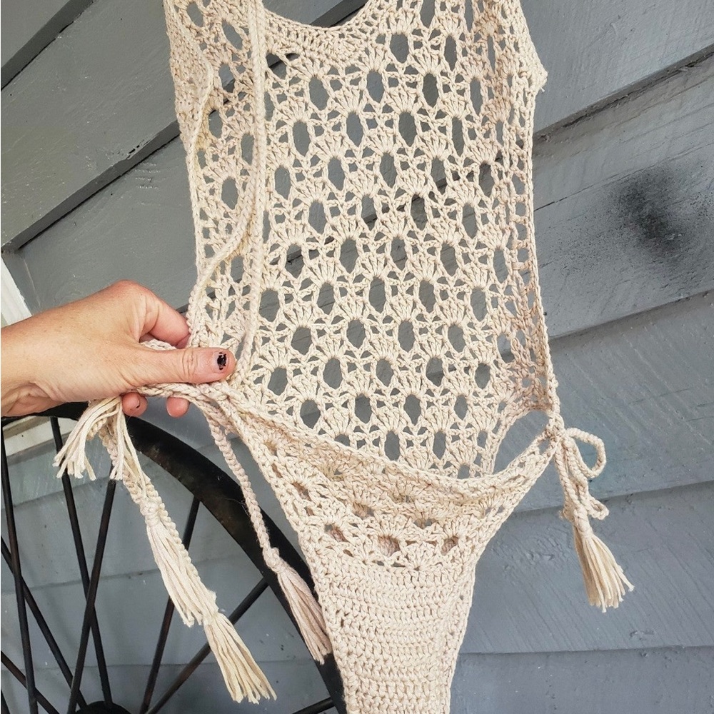 Halter Style Crochet Bathingsuit - Picture 4 of 4